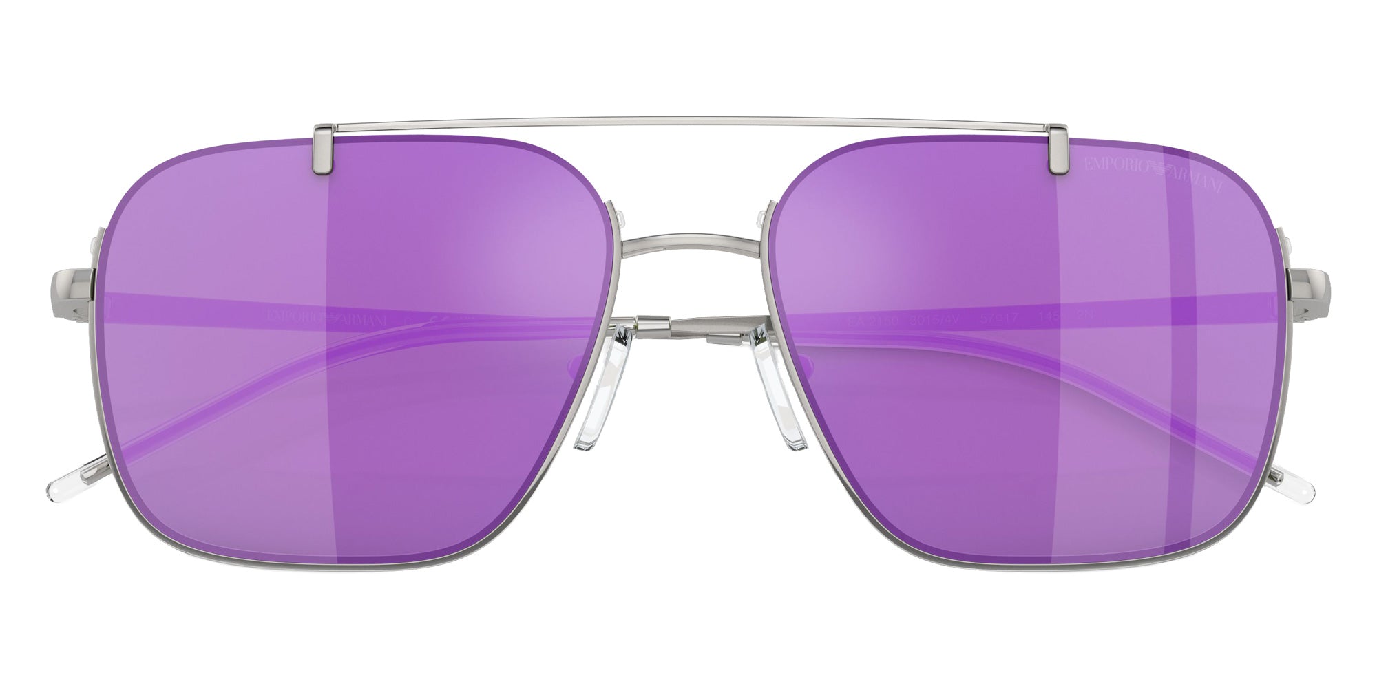 EMPORIO ARMANI EA2150 30154V 57 - Shiny Silver / Gray Mirrored Violet #id:ea215030154v_s:100120