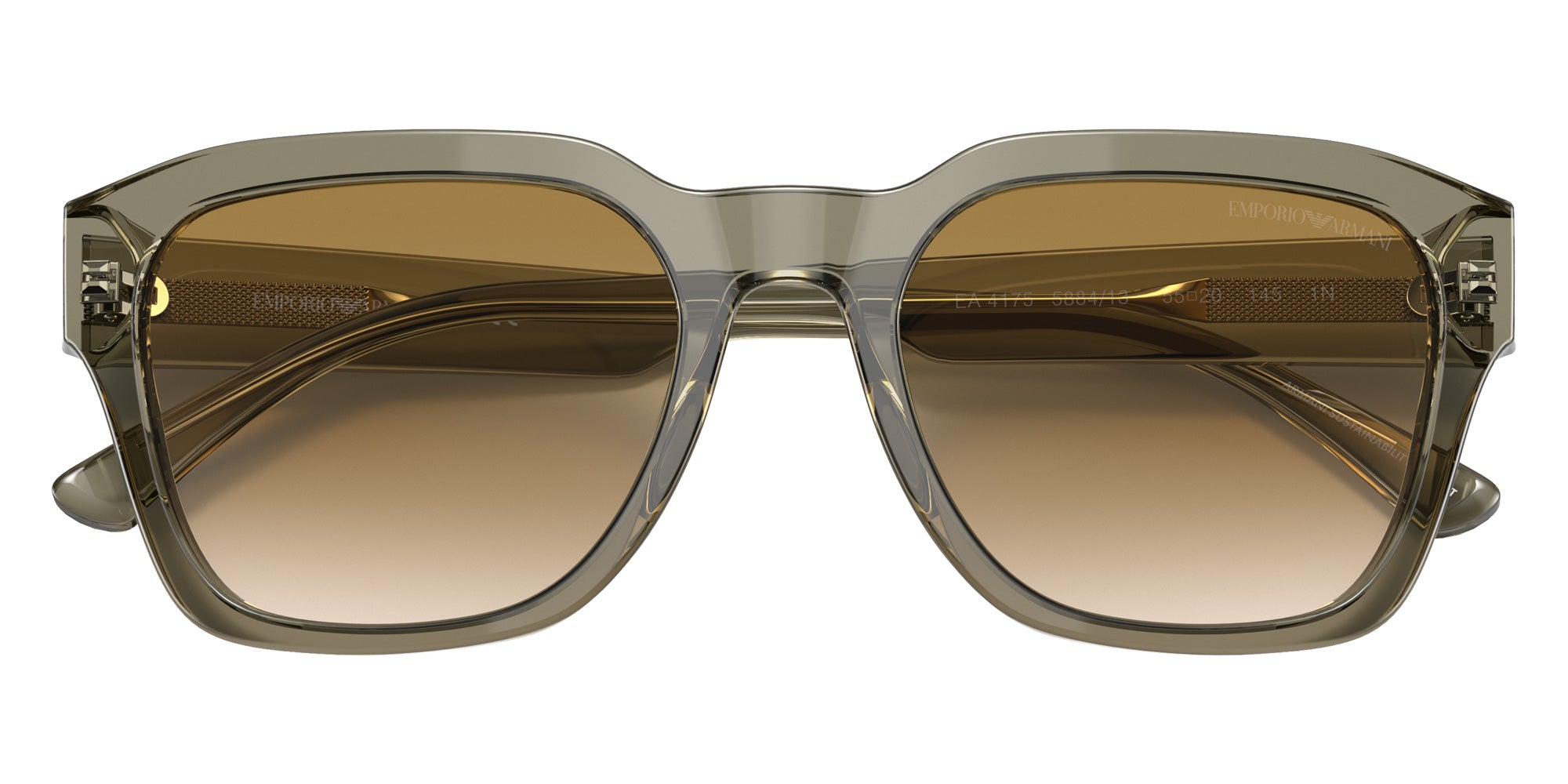 EMPORIO ARMANI EA4175 588413 55 - Shiny Transparent Green / Gradient Brown #id:ea4175588413_s:100120