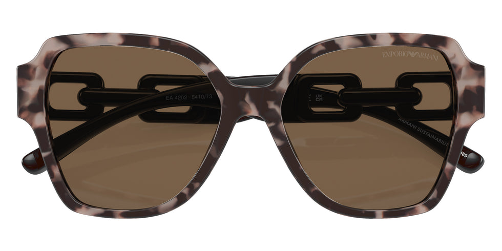 EMPORIO ARMANI EA4202 541073 54 - Shiny Pink Havana / Dark Brown #id:ea4202541073_s:100120