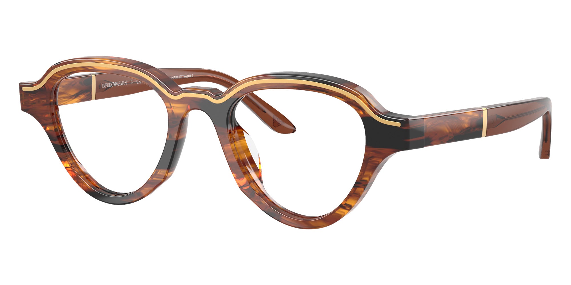 EMPORIO ARMANI EA4264U 63391W 47 - Striped Dark Brown #id:ea4264u63391w_s:106105