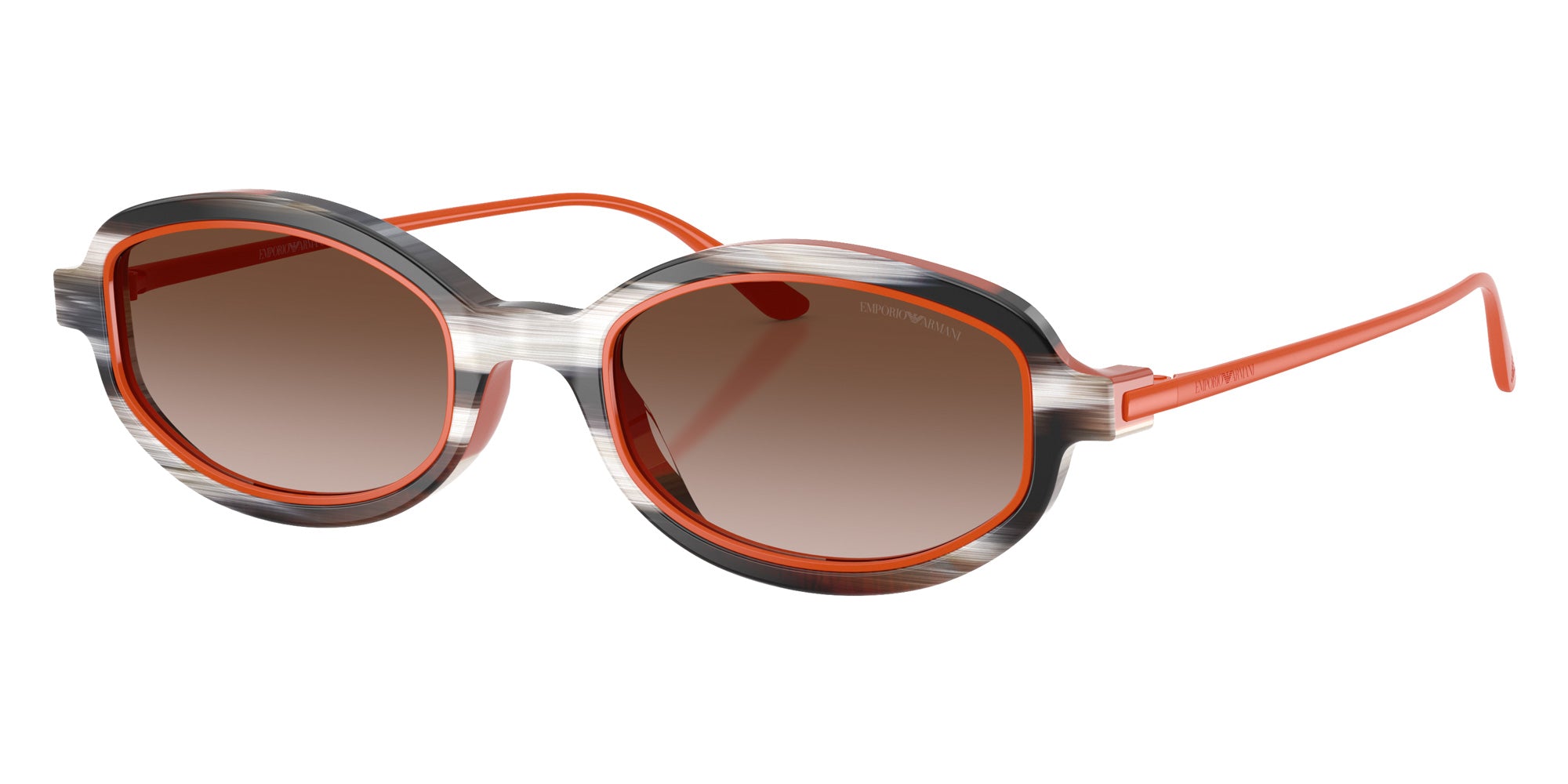 EMPORIO ARMANI EA4276U 642613 49 - Shiny Striped Beige/Orange #id:ea4276u642613_s:102105