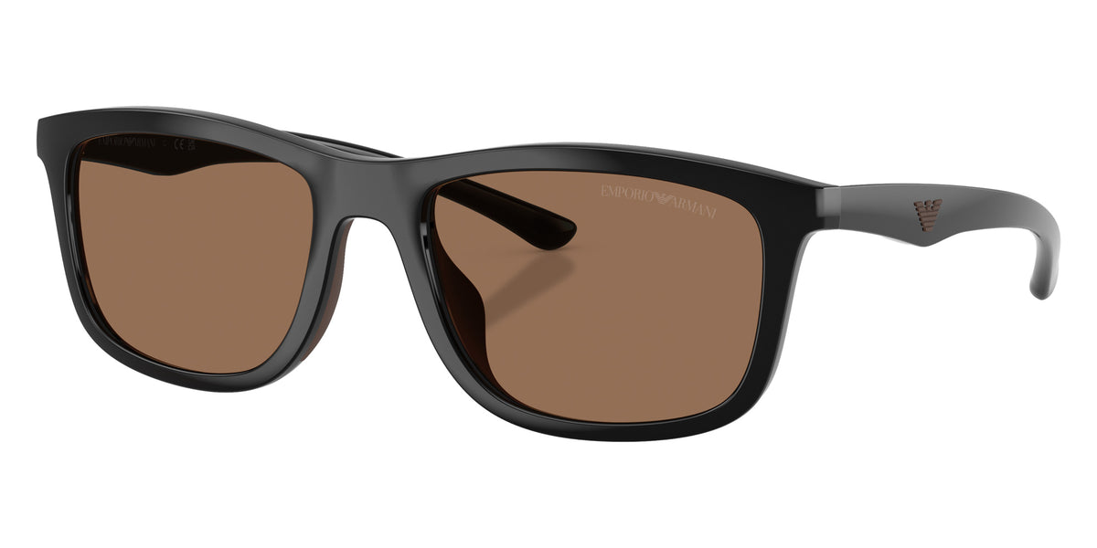 EMPORIO ARMANI EA4277U 501773 57 - Shiny Black/Brown Rubber / Dark Brown #id:ea4277u501773_s:102105
