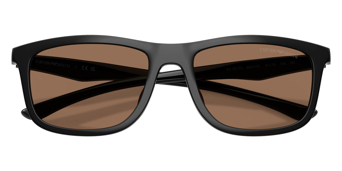 EMPORIO ARMANI EA4277U 501773 57 - Shiny Black/Brown Rubber / Dark Brown #id:ea4277u501773_s:102120