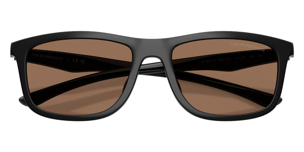 EMPORIO ARMANI EA4277U 501773 57 - Shiny Black/Brown Rubber / Dark Brown #id:ea4277u501773_s:102120