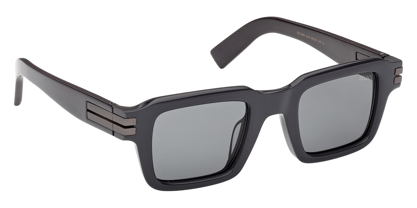 Ermenegildo Zegna EZ0283 20A 48 - Shiny Gray / Smoke #id:ez028320a_s:100135
