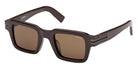 Ermenegildo Zegna EZ0283 48E 48 - Shiny Dark Brown / Brown 48E #id:ez028348e_s:100105