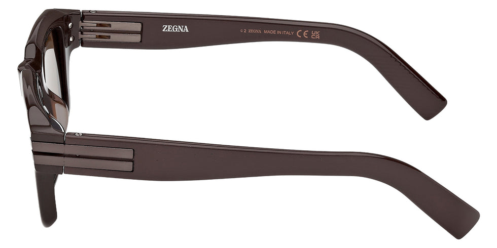 Ermenegildo Zegna EZ0283 48E 48 - Shiny Dark Brown / Brown 48E #id:ez028348e_s:100110
