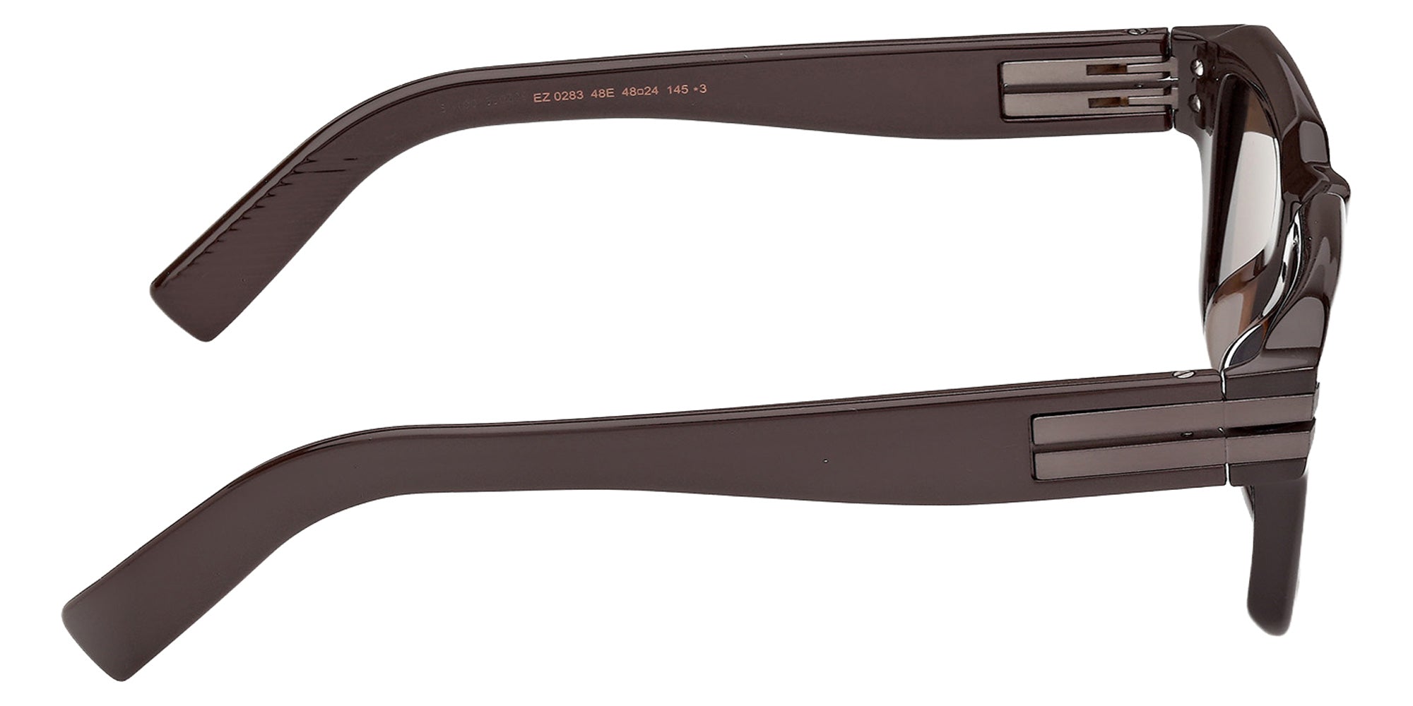 Ermenegildo Zegna EZ0283 48E 48 - Shiny Dark Brown / Brown 48E #id:ez028348e_s:100130