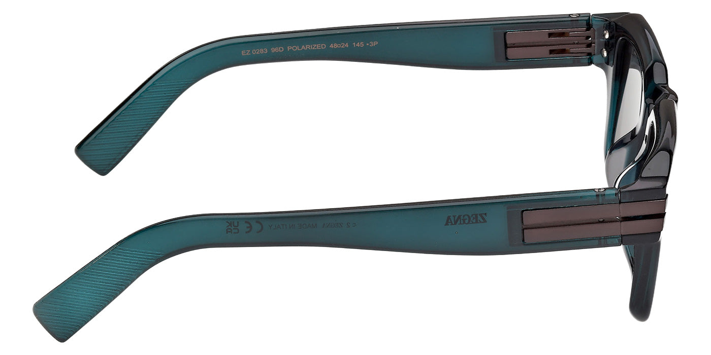 Ermenegildo Zegna EZ0283 96D 48 - Shiny Dark Green / Smoke Polarized #id:ez028396d_s:104130