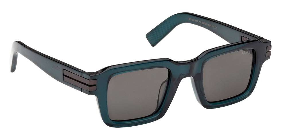 Ermenegildo Zegna EZ0283 96D 48 - Shiny Dark Green / Smoke Polarized #id:ez028396d_s:104135