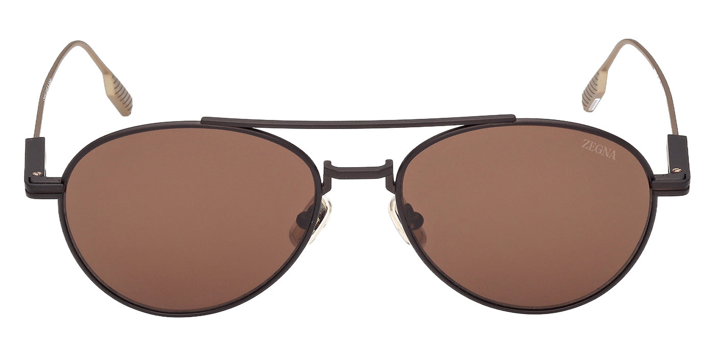 Ermenegildo Zegna EZ0288 49E 55 - Matte Dark Brown / Brown #id:ez028849e_s:106100