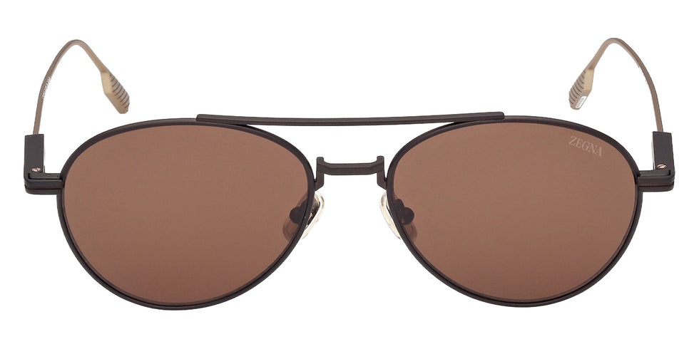 Ermenegildo Zegna EZ0288 49E 55 - Matte Dark Brown / Brown #id:ez028849e_s:106100