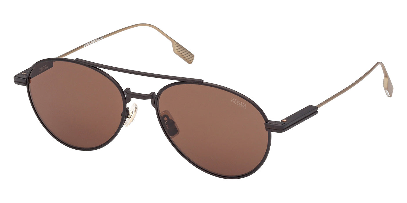 Ermenegildo Zegna EZ0288 49E 55 - Matte Dark Brown / Brown #id:ez028849e_s:106105