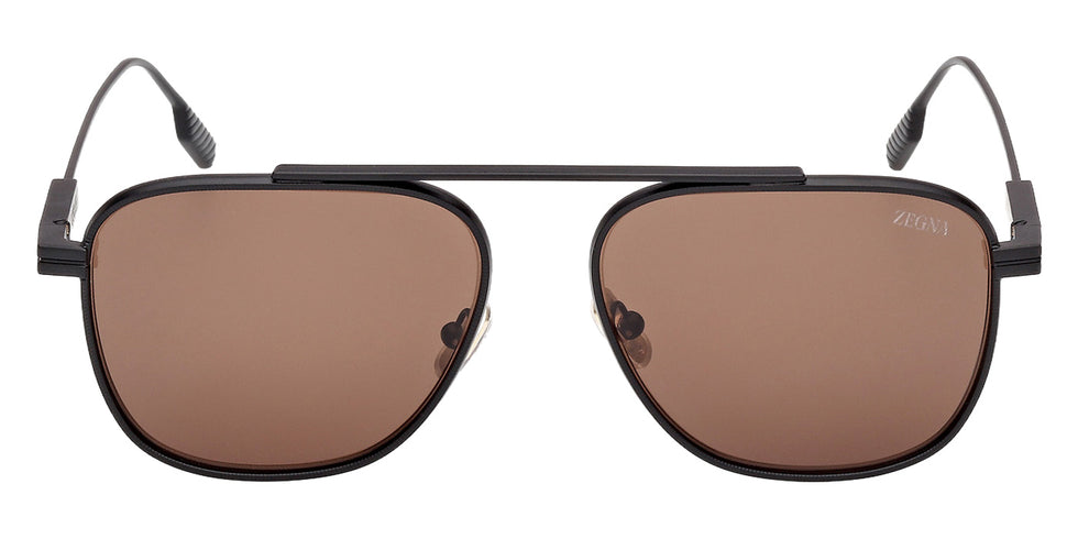 Ermenegildo Zegna EZ0291 02E 57 - Matte Black / Brown #id:ez029102e_s:100100