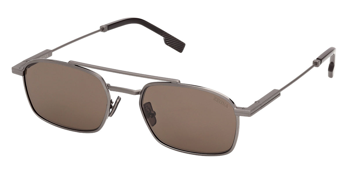 Ermenegildo Zegna EZ0298 09E 54 - Matte Gunmetal / Brown #id:ez029809e_s:100105