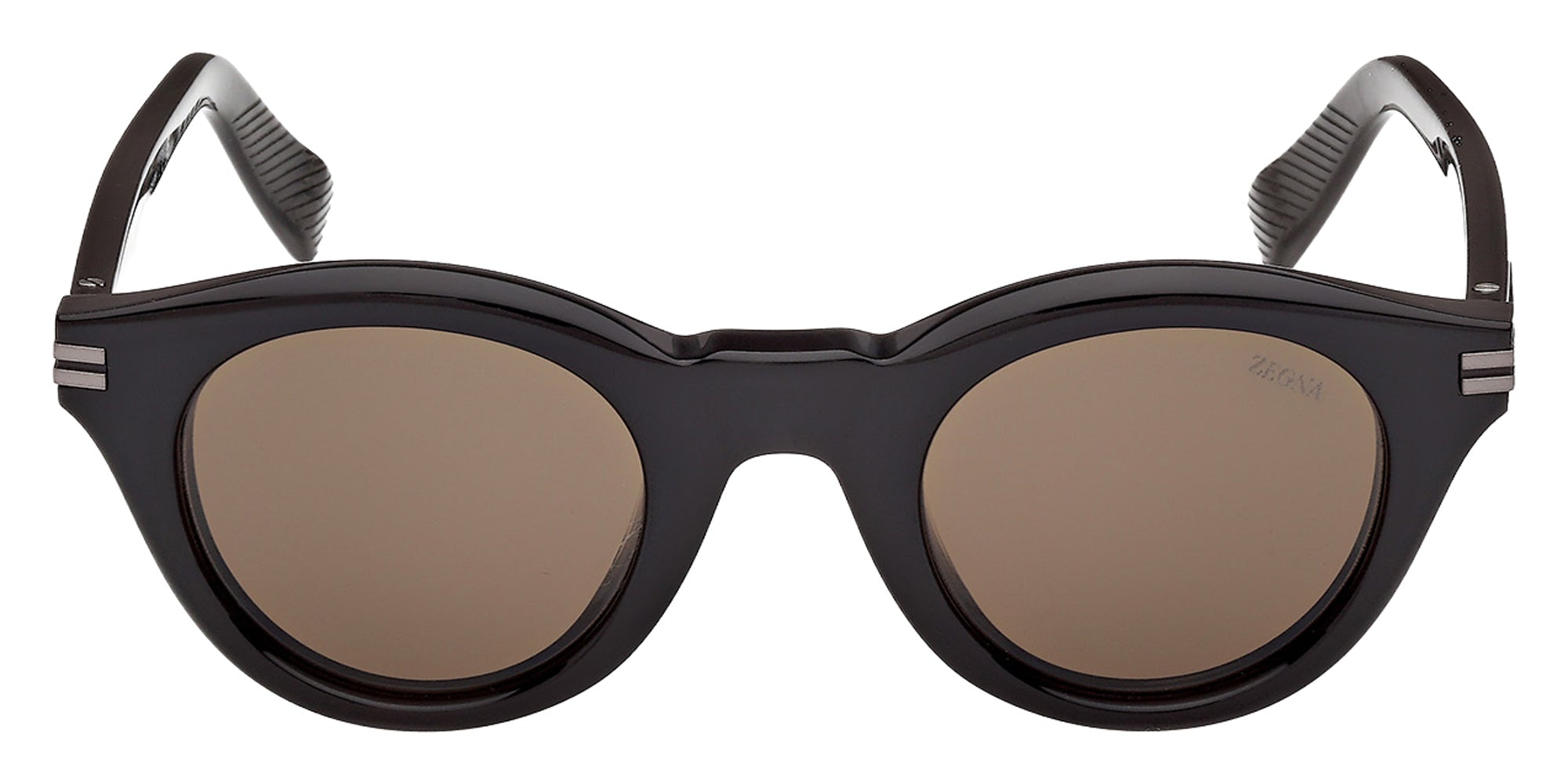 Ermenegildo Zegna EZ0302 05E 46 - Black/Striped / Brown 05E #id:ez030205e_s:100100