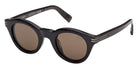 Ermenegildo Zegna EZ0302 05E 46 - Black/Striped / Brown 05E #id:ez030205e_s:100105