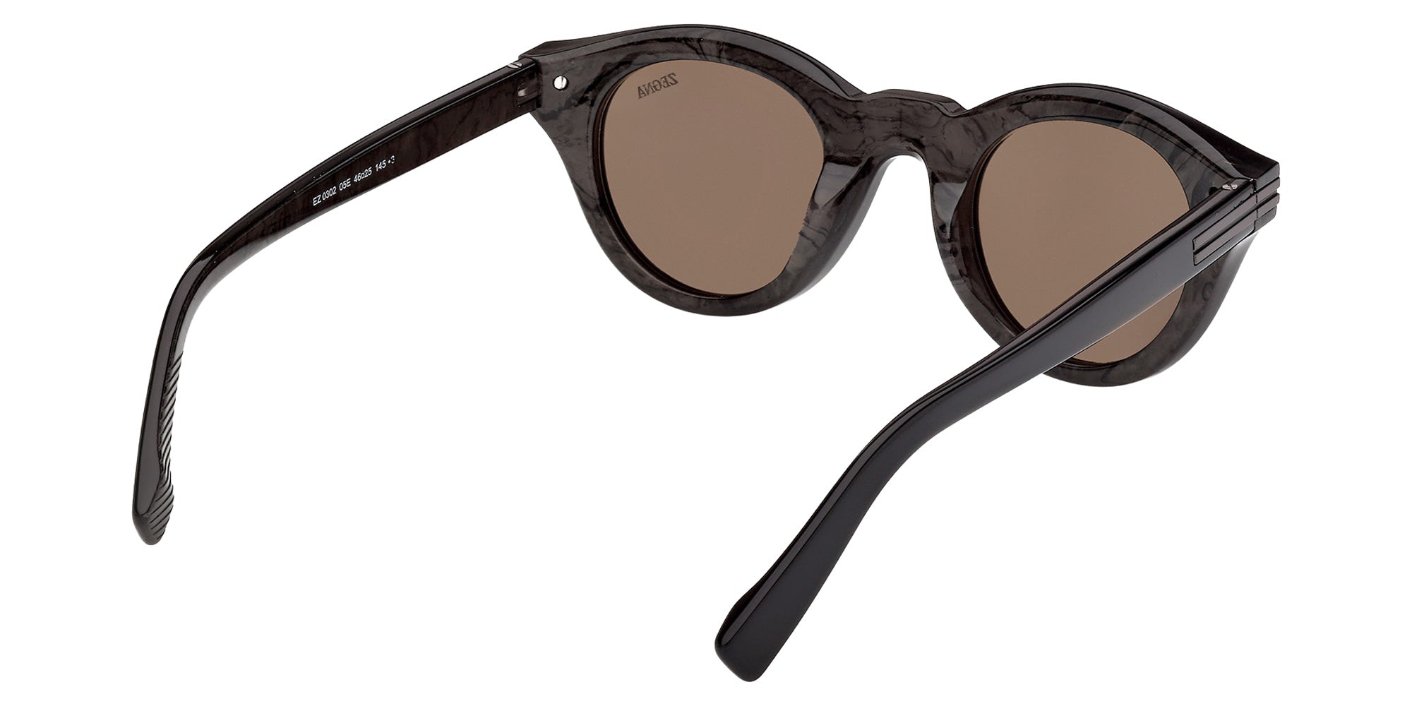 Ermenegildo Zegna EZ0302 05E 46 - Black/Striped / Brown 05E #id:ez030205e_s:100125