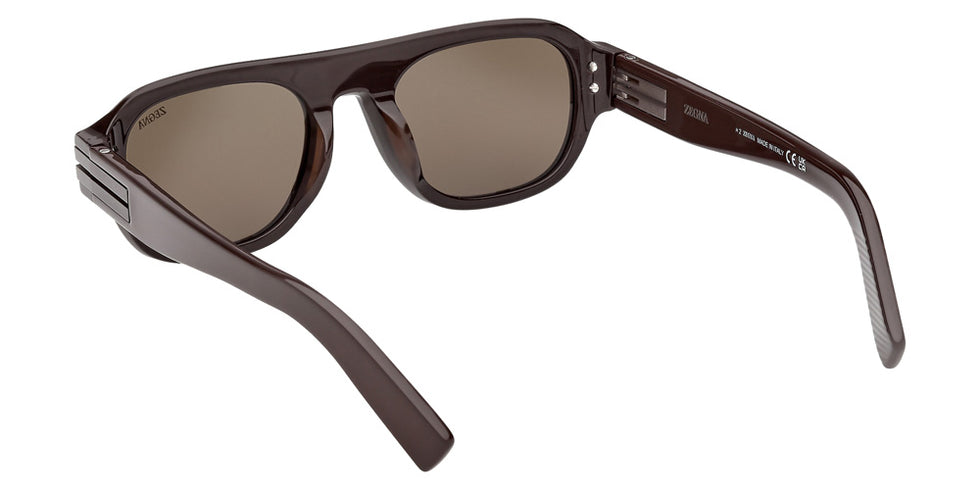 Ermenegildo Zegna EZ0304 48N 52 - Shiny Dark Brown / Green #id:ez030448n_s:102115