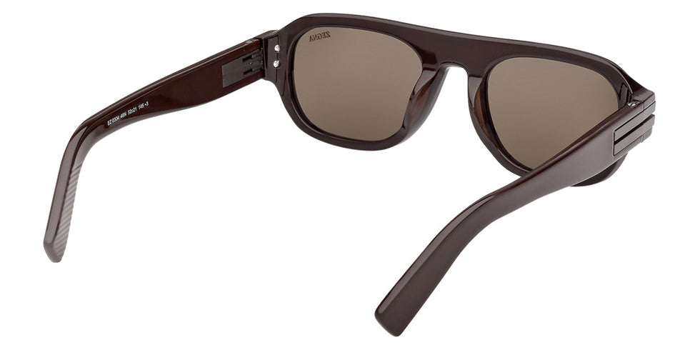 Ermenegildo Zegna EZ0304 48N 52 - Shiny Dark Brown / Green #id:ez030448n_s:102125