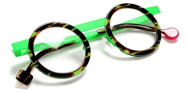 Shiny Veined Tortoise/Satin Neon Green / 43-26-140