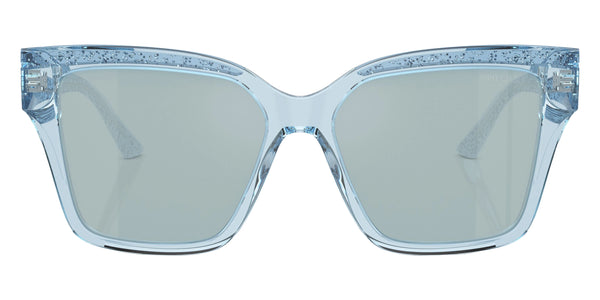 Transparent Azure Glitter / Light Azure Silver Mirrored / 55-16-140