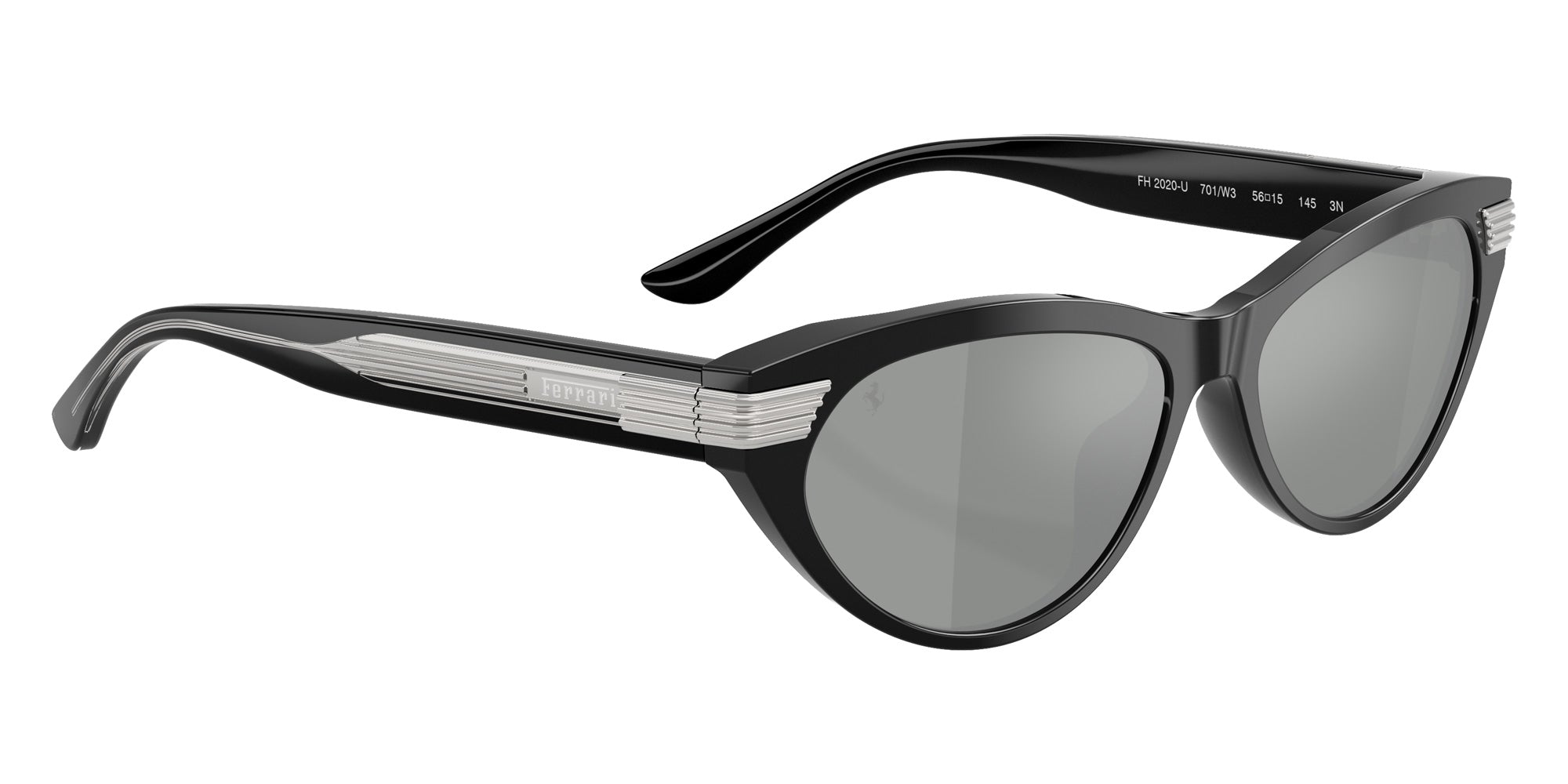 FERRARI FH2020U 701/W3 56 - Shiny Black / Light Gray Mirrored #id:fh2020u701w3_s:100120