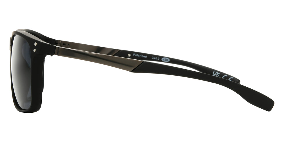 Foster Grant Men's Polarized Rectangle Sunglasses - Black / Gray