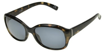 Foster Grant Ladies Rectangle Polarized Sunglasses - Tortoise / Smoke