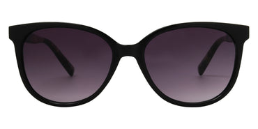 Foster Grant Ladies Round Cat-Eye Sunglasses - Black / Smoke Gradient