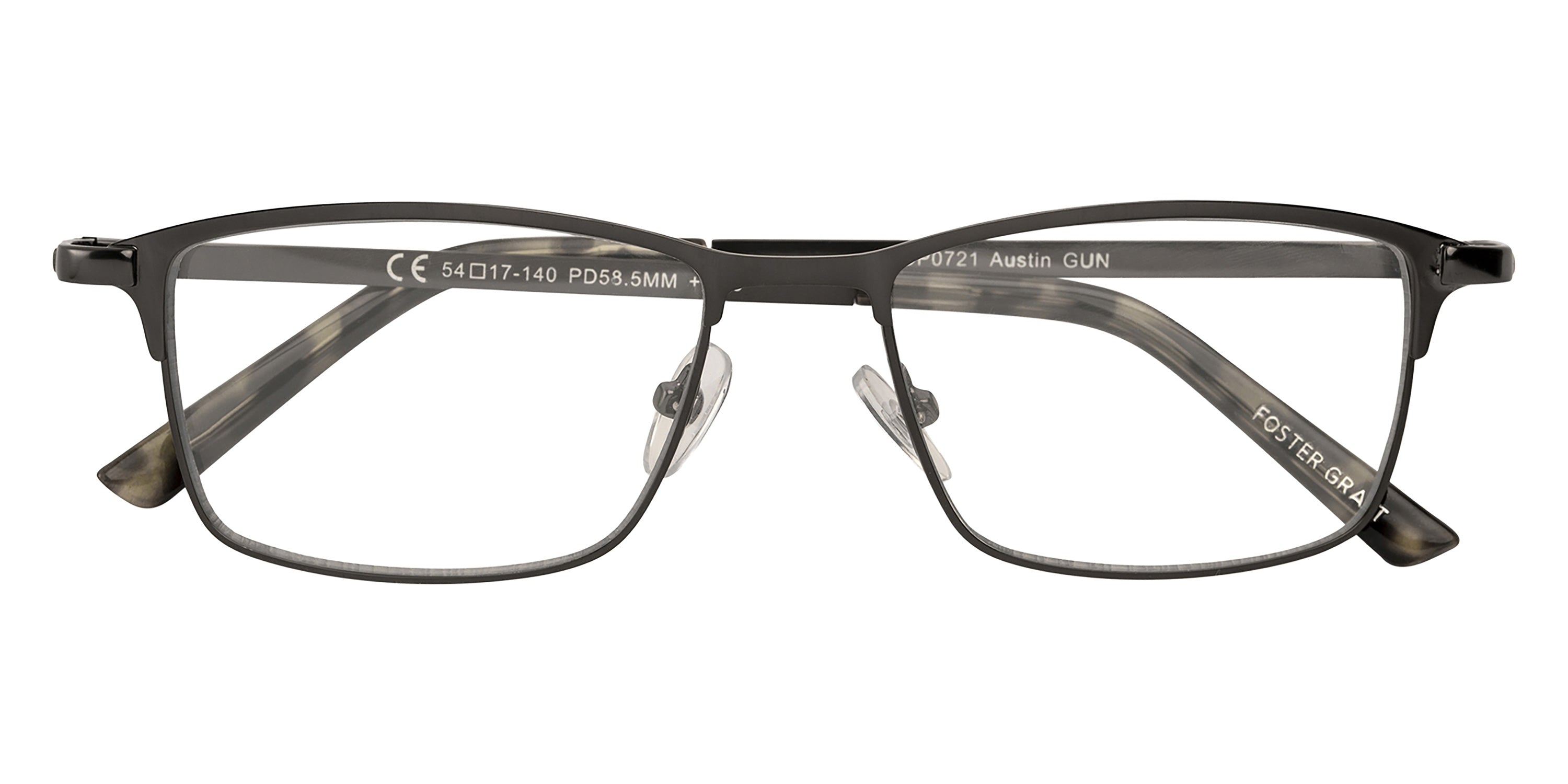 Foster Grant Pop of Power® Austin Bifocal-style Reading Glasses - Gun