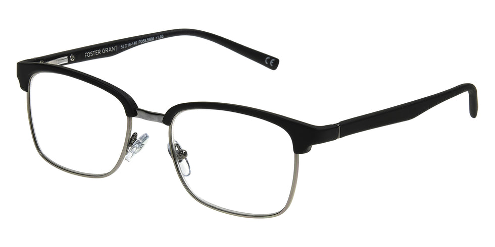 Foster Grant Men's Premium Alden Reading Glasses - Black/Gun
