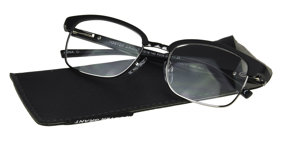Foster Grant Men's Premium Alden Reading Glasses - Black/Gun