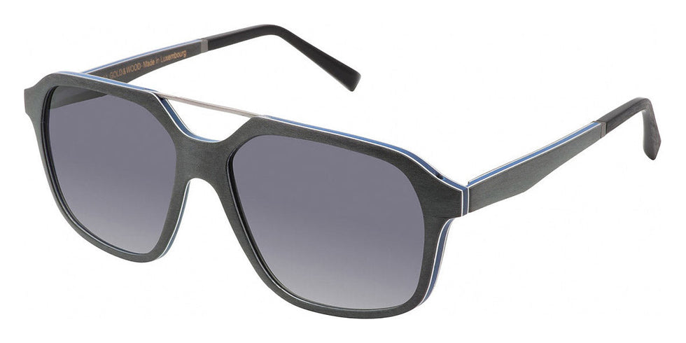 Gold & Wood GAW FRANCOIS 02 59 - Shiny Gun/Gray Bolivar/Electric Blue Bolivar / Polarized Gray Gradient