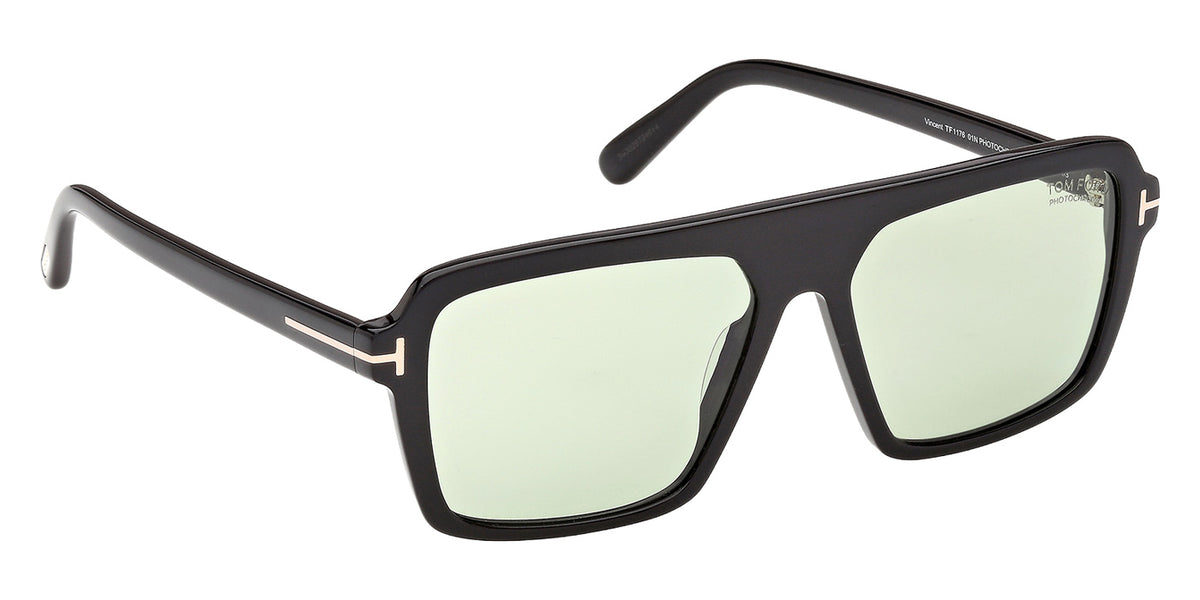 Tom Ford FT1176 VINCENT 01N 56 - Shiny Black / Green Photochromic #id:ft117601n_s:100130