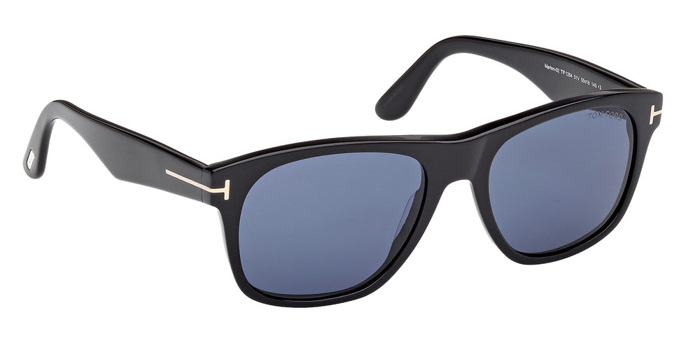 Tom Ford FT1284 MARLON-02 01V 55 - Shiny Black / Blue #id:ft128401v_s:100135