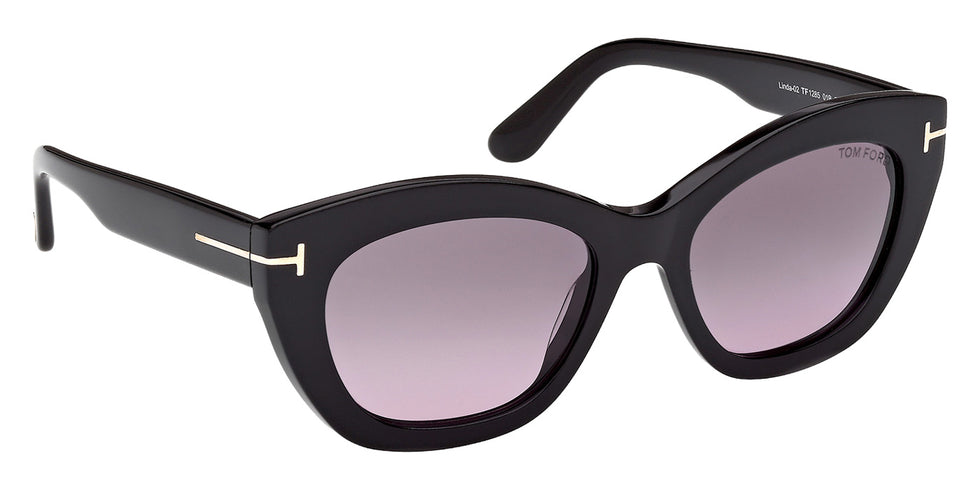Tom Ford FT1285 LINDA-02 01B 53 - Shiny Black / Gradient Smoke #id:ft128501b_s:100135
