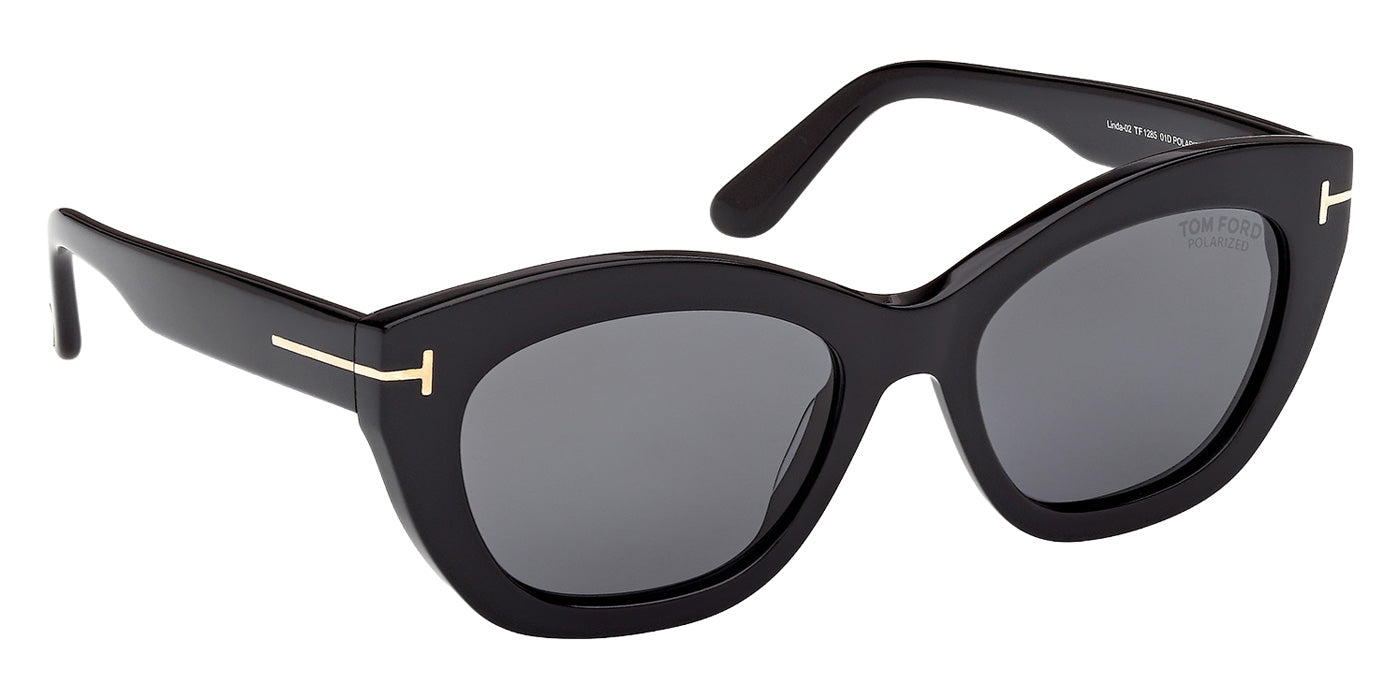 Tom Ford FT1285 LINDA-02 01D 53 - Shiny Black / Smoke Polarized #id:ft128501d_s:102135