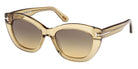 Tom Ford FT1285 LINDA-02 45B 53 - Shiny Light Brown / Gradient Smoke #id:ft128545b_s:106105