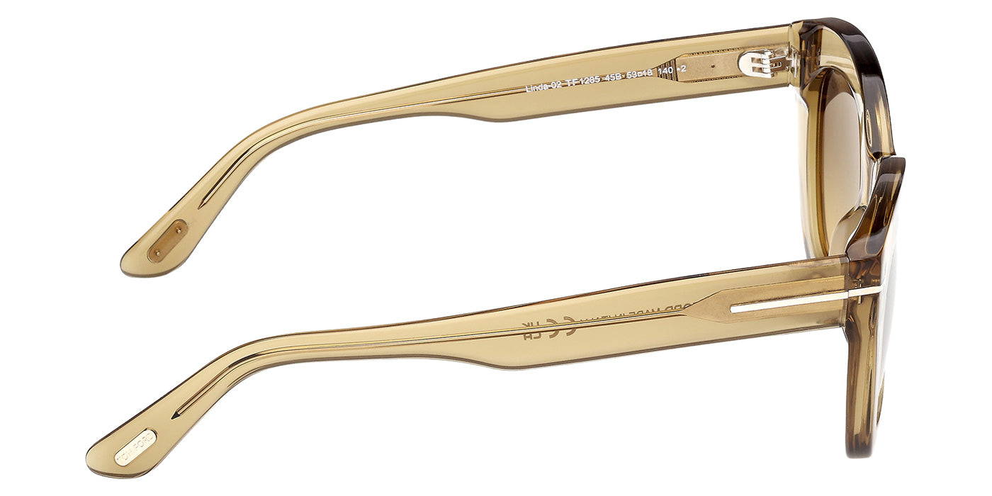 Tom Ford FT1285 LINDA-02 45B 53 - Shiny Light Brown / Gradient Smoke #id:ft128545b_s:106130