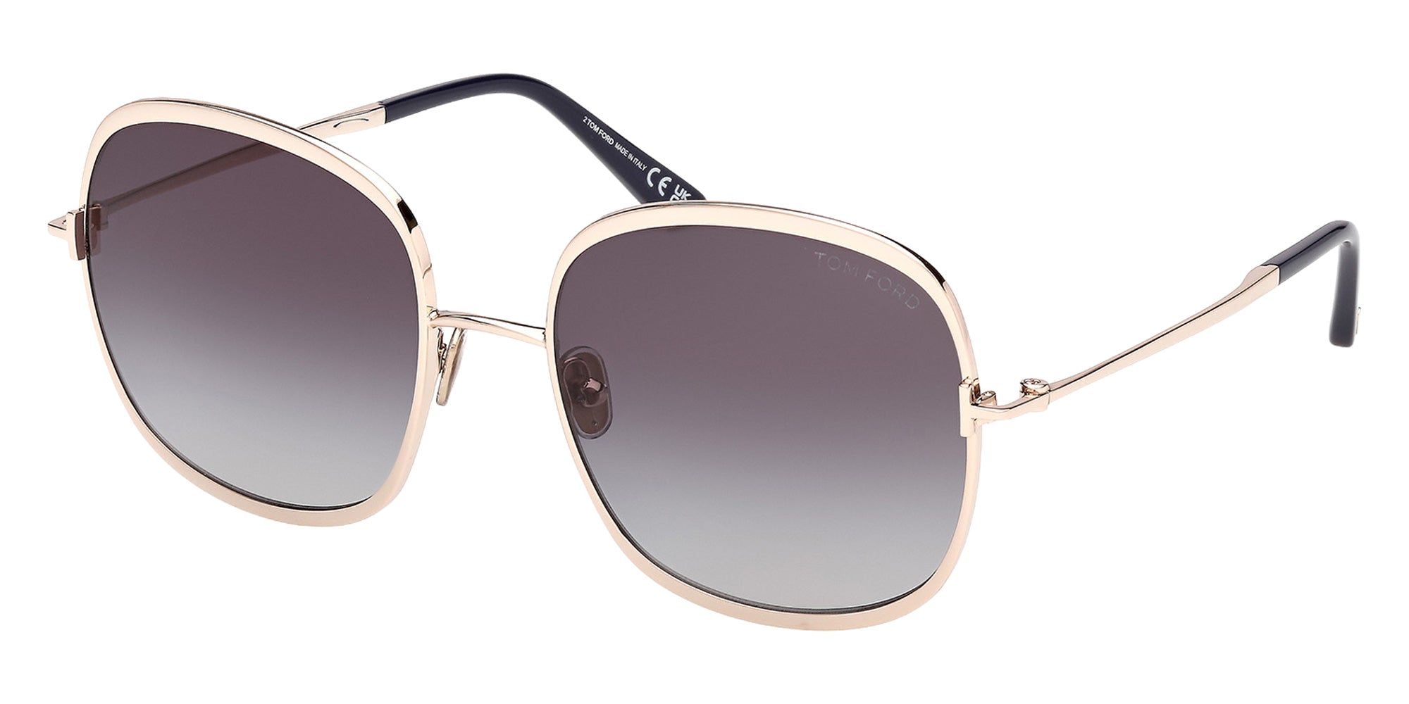 Tom Ford FT1320 28W 57 - Shiny Rose Gold / Gradient Blue 28W #id:ft132028w_s:100105