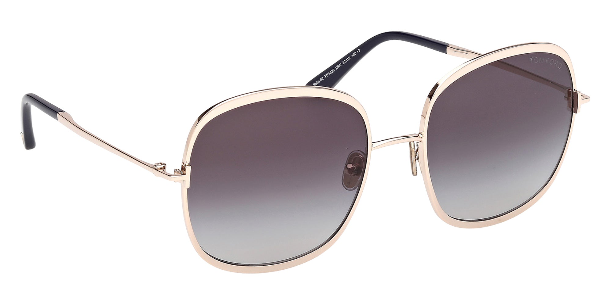 Tom Ford FT1320 28W 57 - Shiny Rose Gold / Gradient Blue 28W #id:ft132028w_s:100135