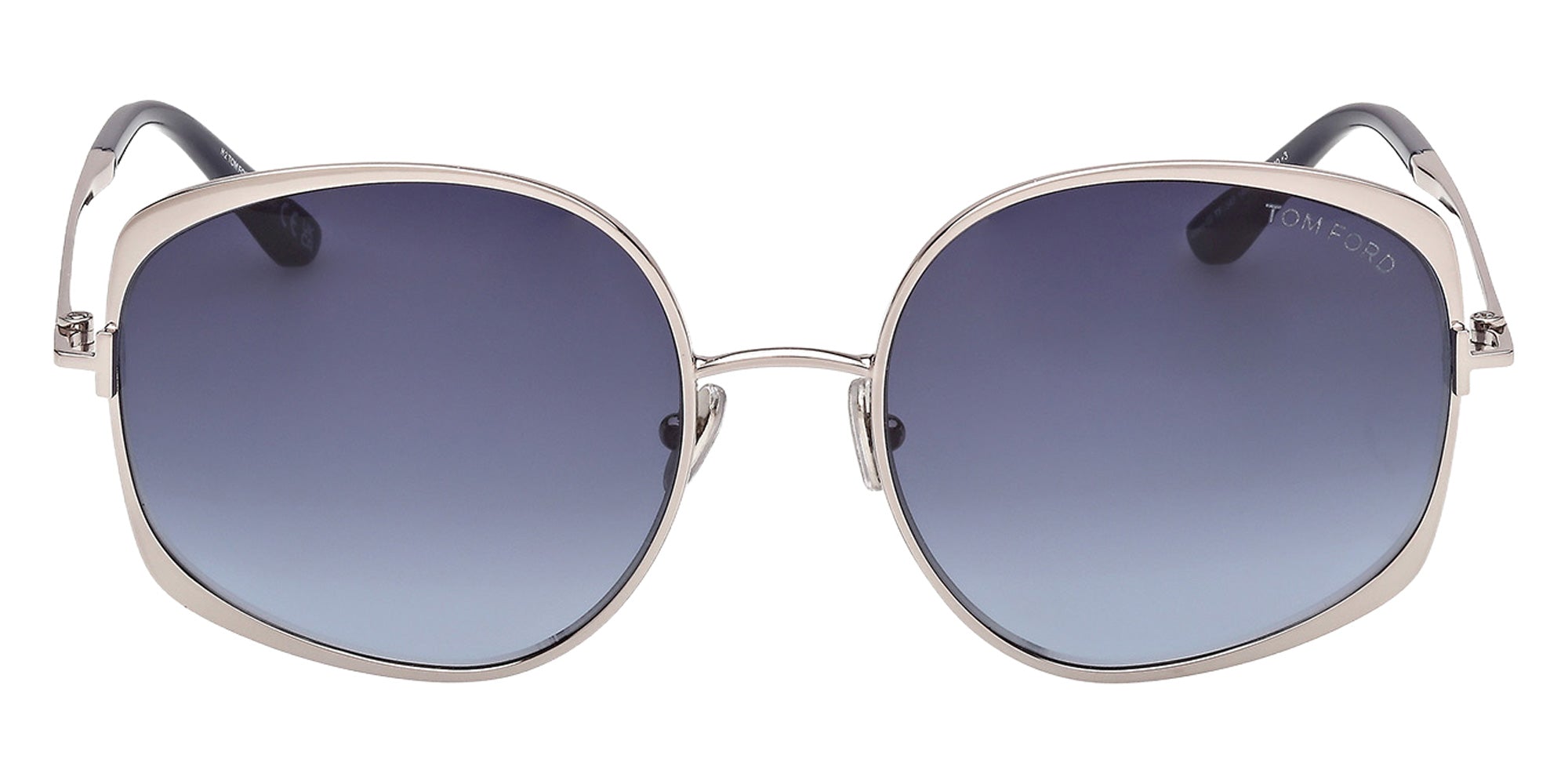 Tom Ford FT1349 14W 58 - Shiny Light Ruthenium / Gradient Blue 14W #id:ft134914w_s:100100