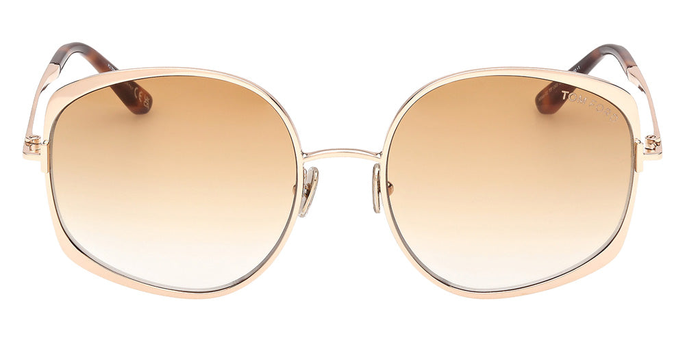 Tom Ford FT1349 ABBEY-02 28F 58 - Shiny Rose Gold / Gradient Brown #id:ft134928f_s:100100