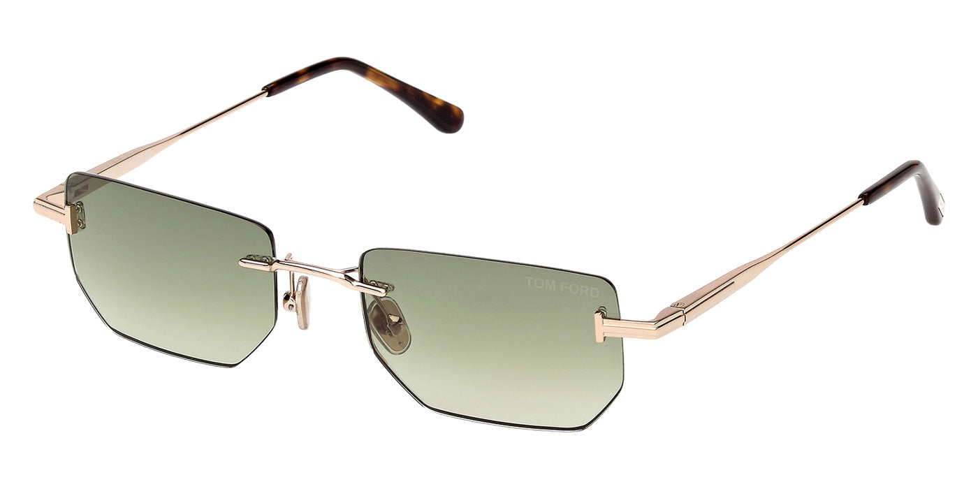 Tom Ford FT1355 ETHAN-02 28P 53 - Shiny Rose Gold / Gradient Green #id:ft135528p_s:102105