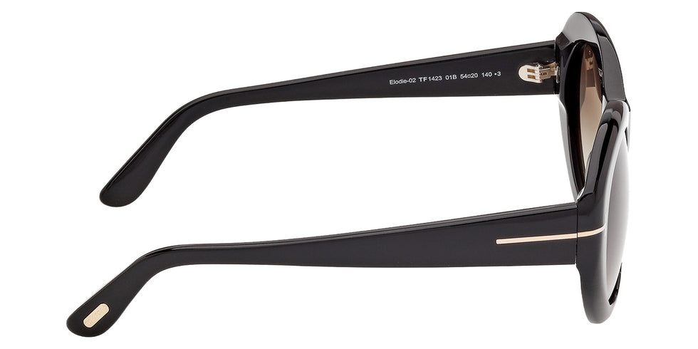 Tom Ford FT1423 ELODIE-02 01B 54 - Shiny Black / Gradient Smoke #id:ft142301b_s:100130