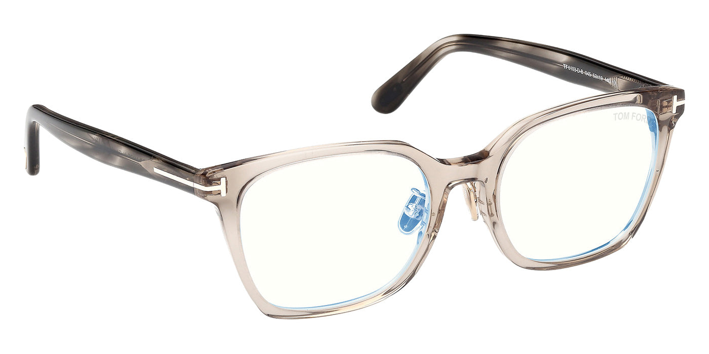 Tom Ford FT6103-D-B 045 53 - Shiny Light Brown / Blue Filter #id:ft6103db045_s:102135