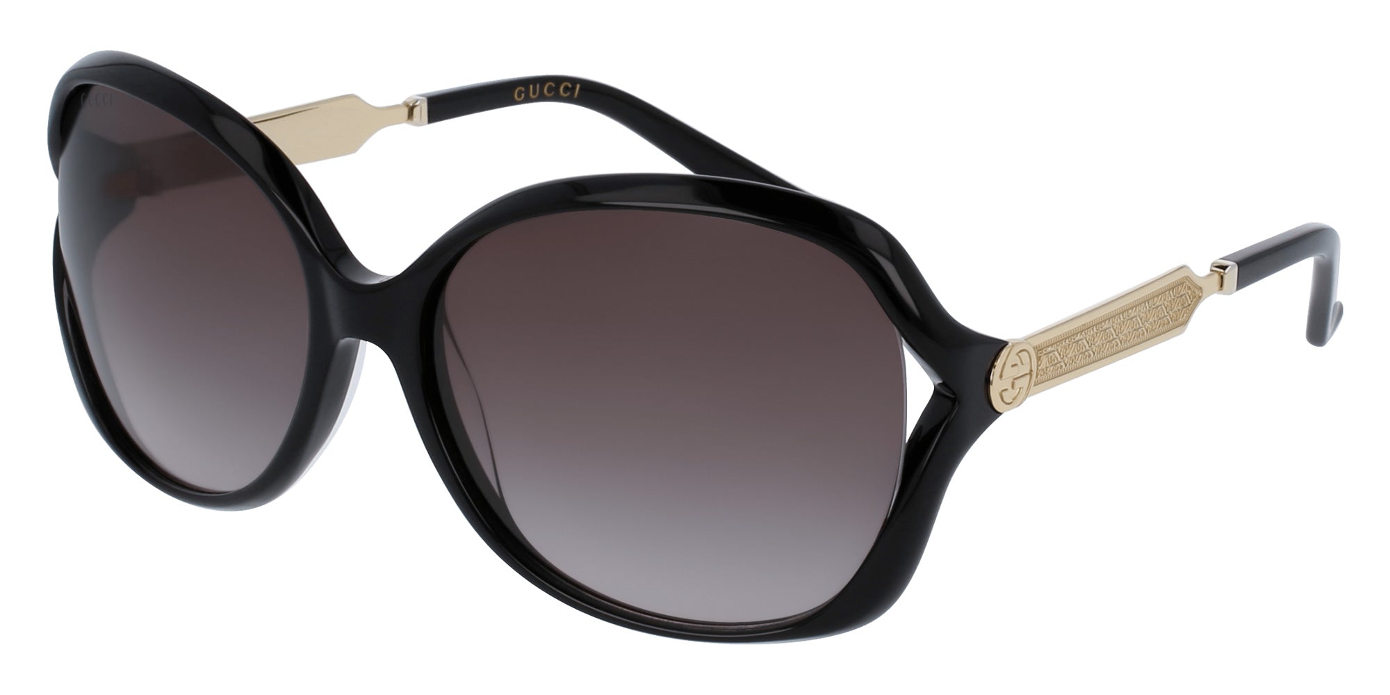Gucci GG0076S 002 60 - Black/Gold / Gray Gradient #id:gg0076s002_s:102100