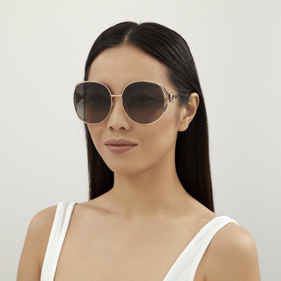 Gucci GG0225S 002 63 - Gold / Brown Gradient #id:gg0225s002_s:100105