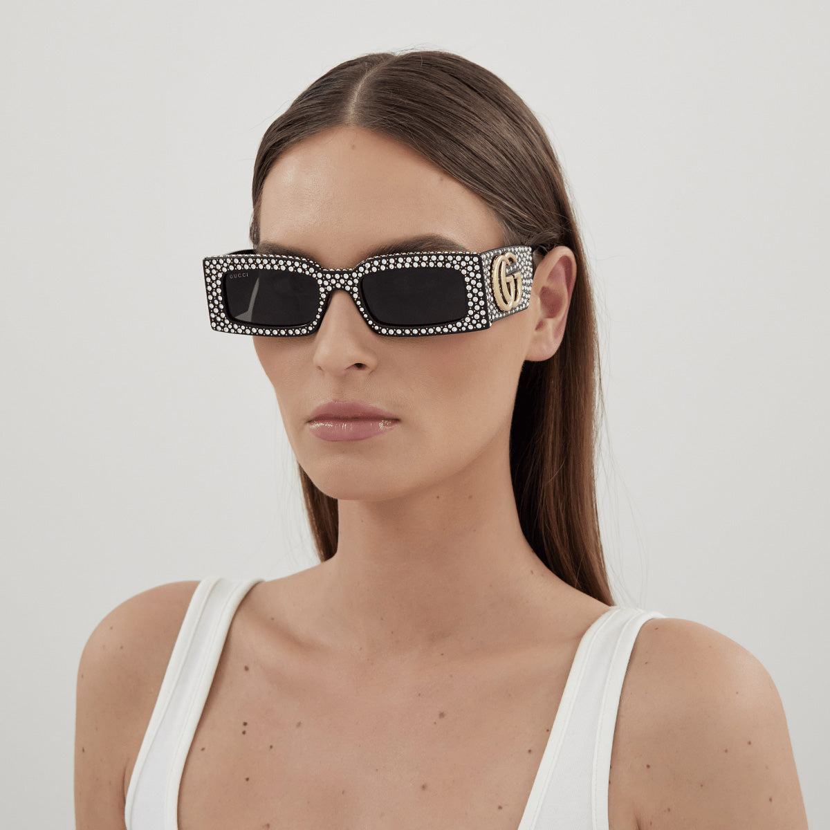 Gucci GG1425S Rectangle Sunglasses | EyeOns.com